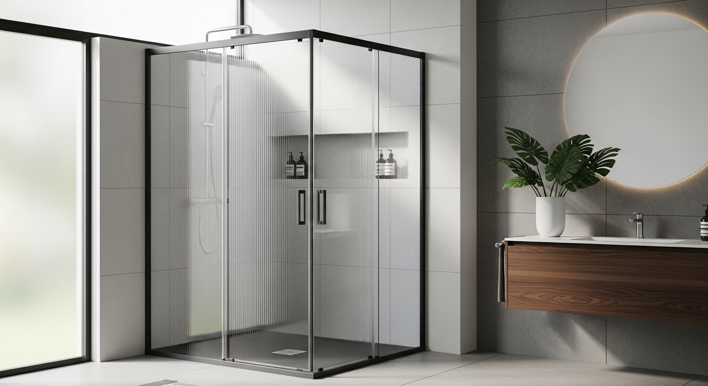 Nervürlü Siyah Duşakabin